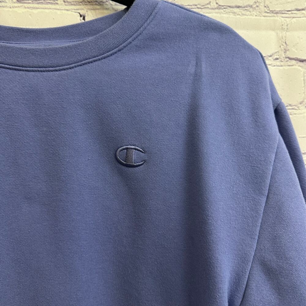 Champion Authentic Athletic Wear Solid Purple Crewneck Sweater Small Casual - Picture 2 of 6